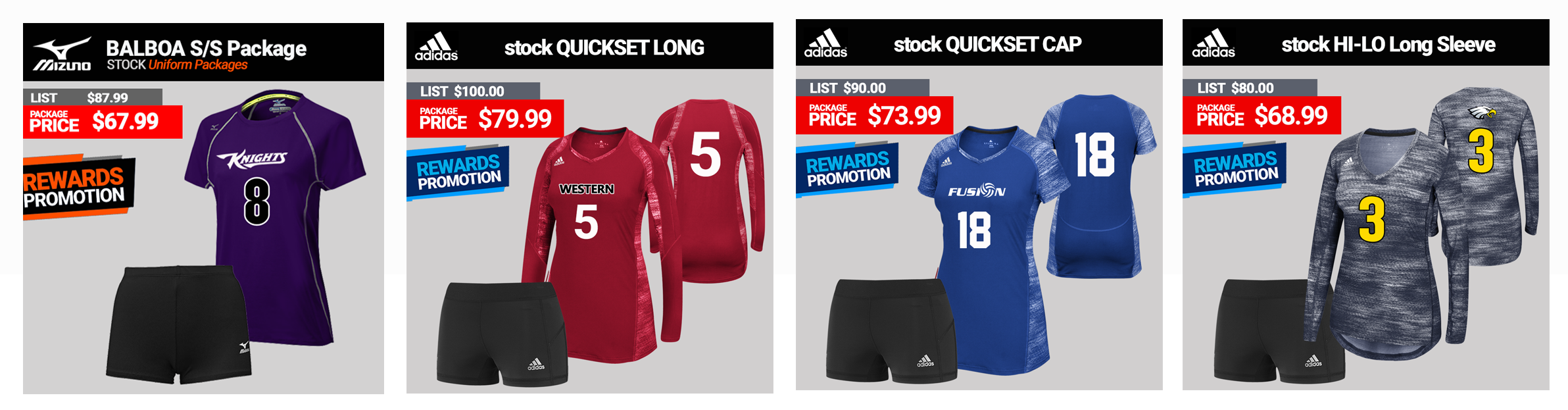 Adidas Stock Volleyball Uniform Packages